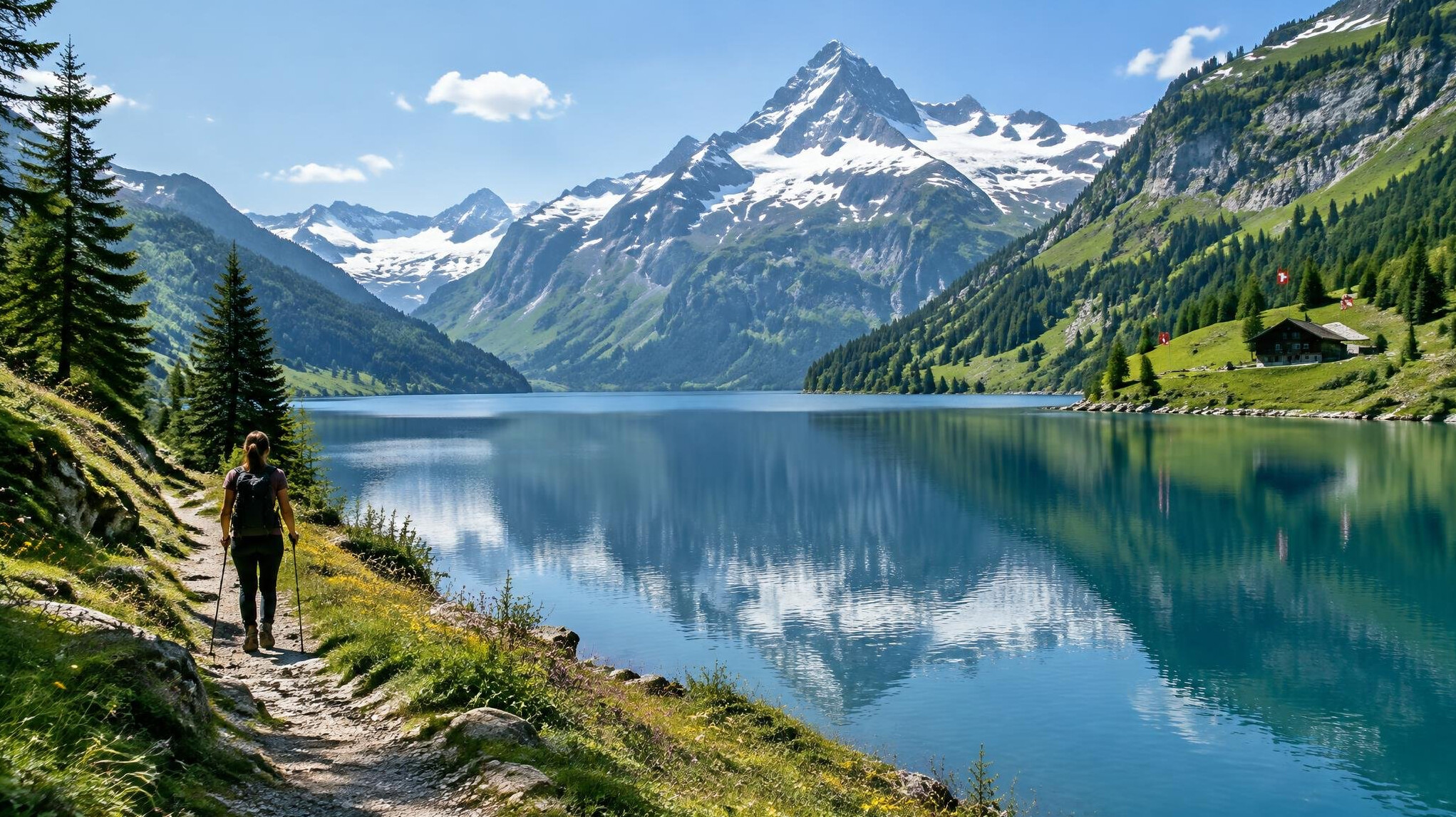 serene swiss lake
