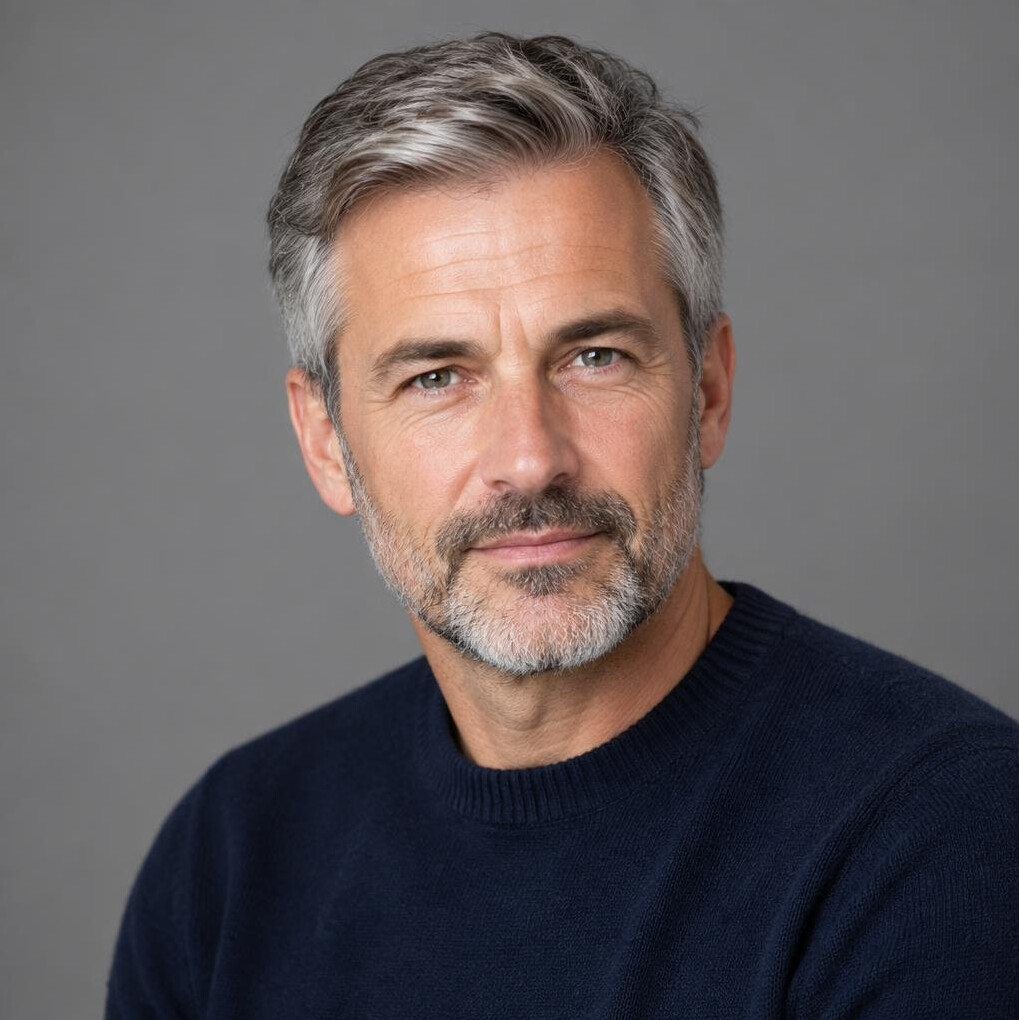 Studio portrait of a Swiss man investigative reporter